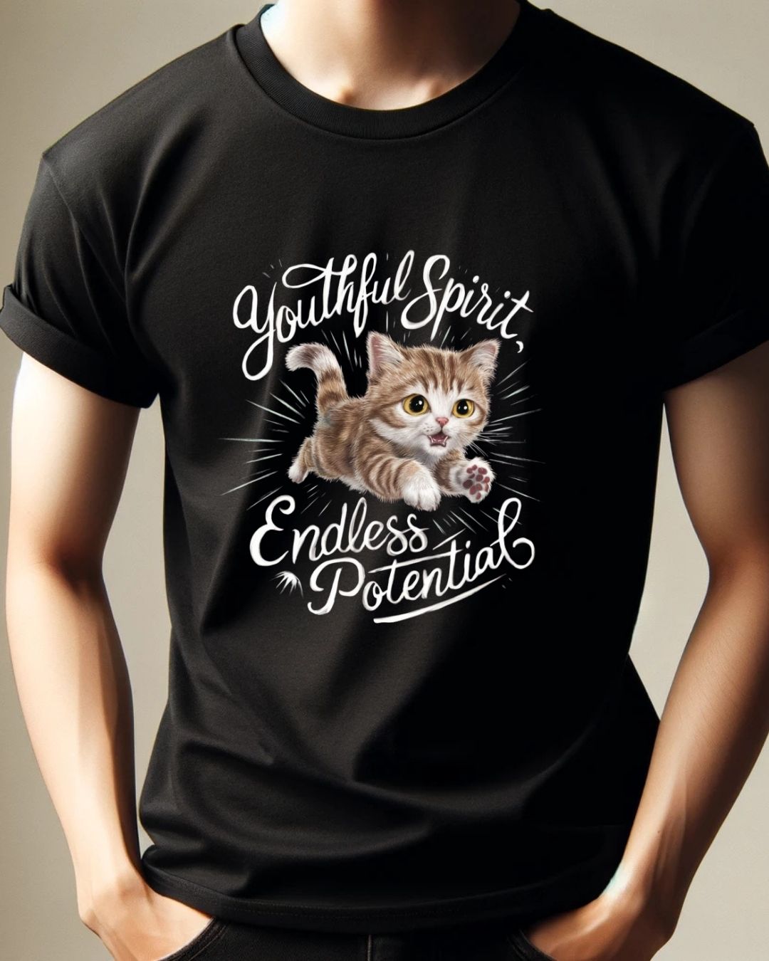 Youthful Spirit Endless Potential Cotton Men Tshirt