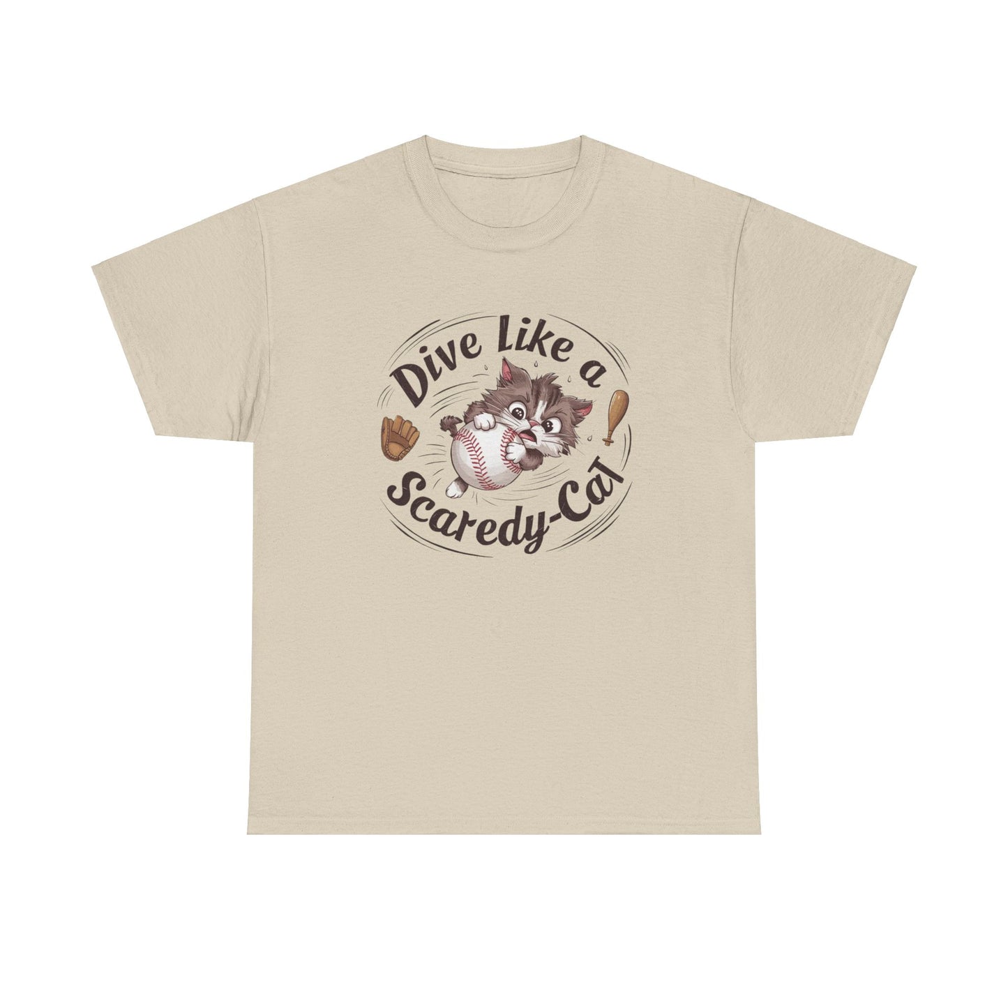 Dive Like Scaredy Cat  Baseball Cotton T-Shirts