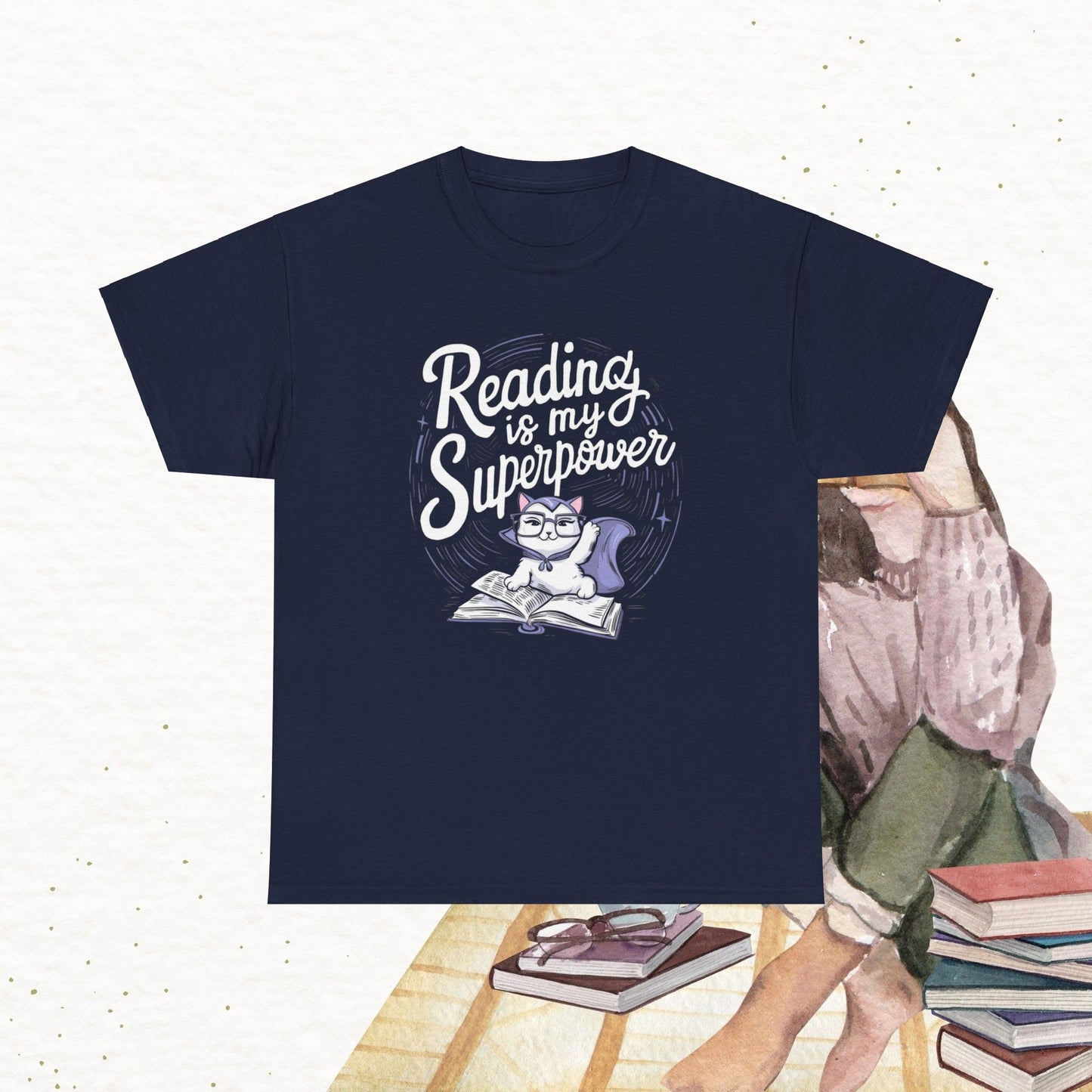 Reading Is My Superpower Cotton Tshirts