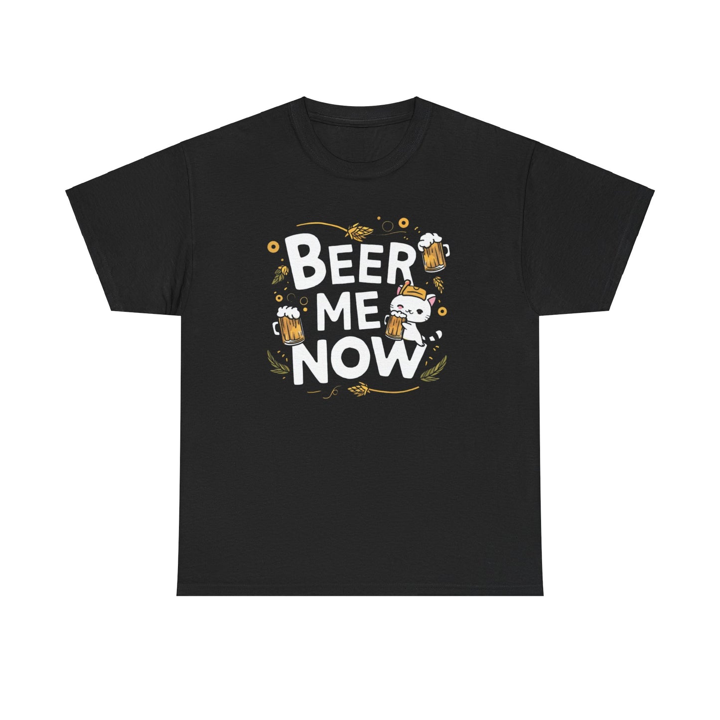 Beer Meow Now Cotton T-Shirt