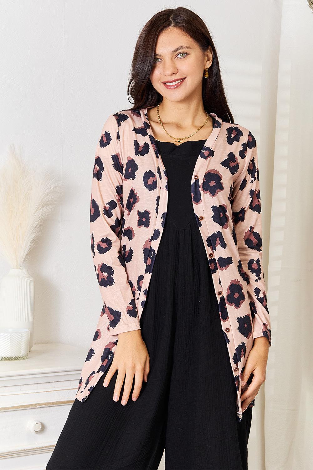 Printed Button Down Longline Cardigans