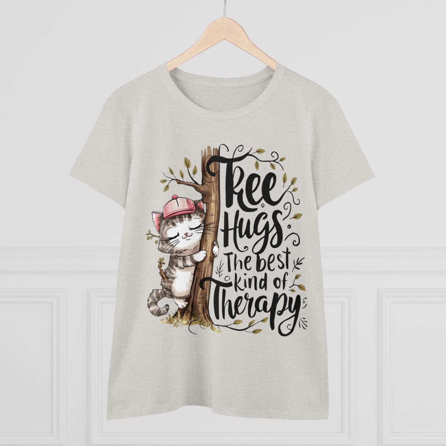 Tree Hugs Best Kind of Therapy Women Cotton Tshirt