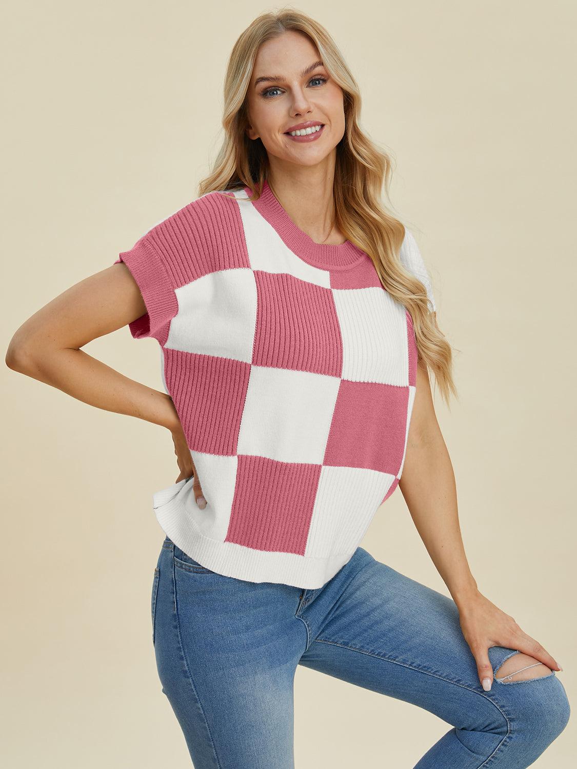 Chic Checkered Sweater