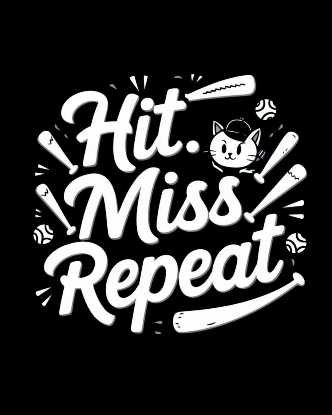 Hit Miss Repeats Baseball Crew Neck Tee