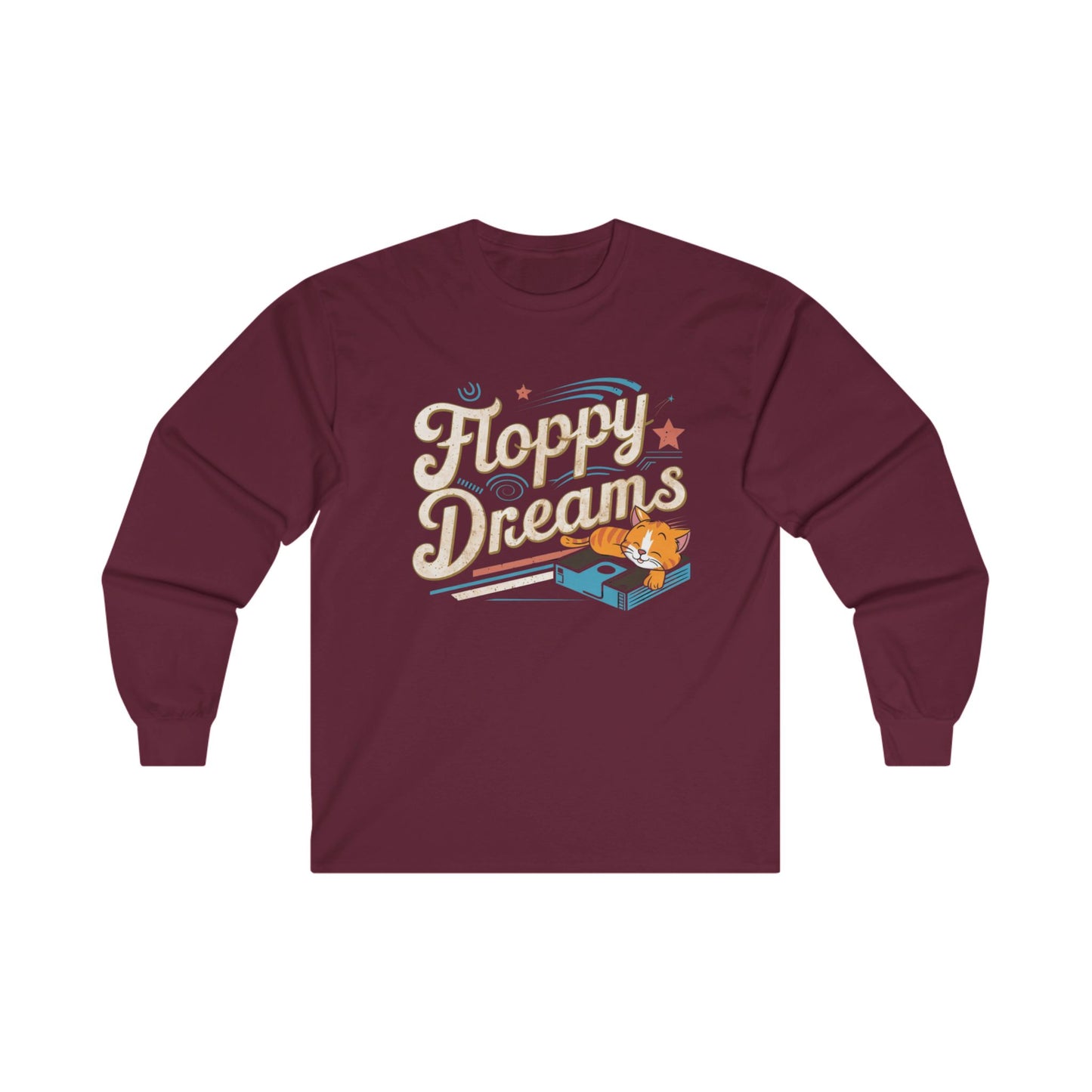 Floppy Dream Vintage Retro Video Games Cotton Long Sleeve Tshirt