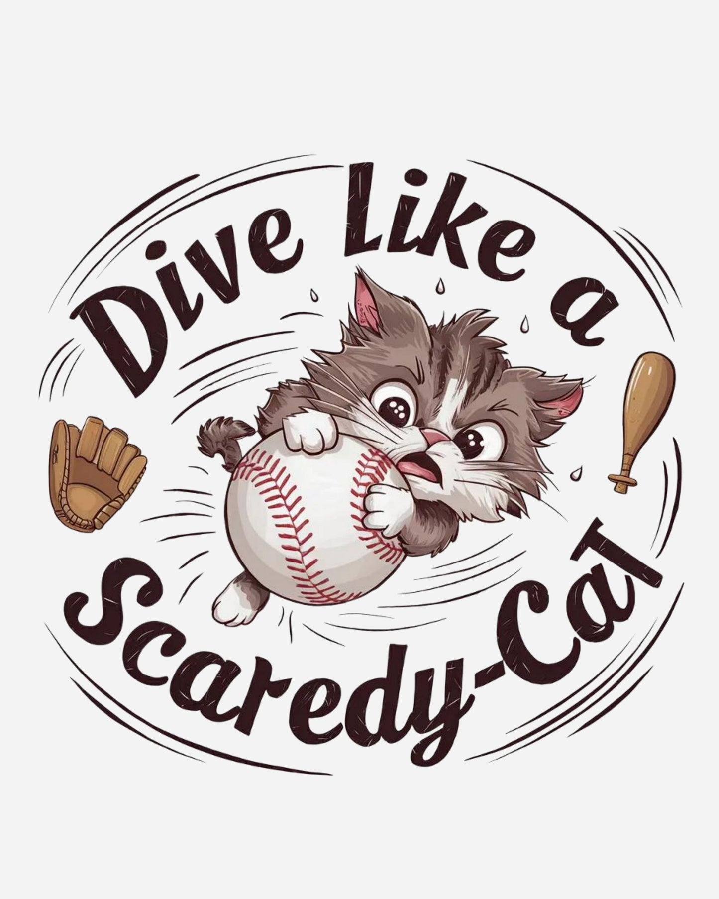 Dive Like Scaredy Cat Crewneck Cotton Tshirt