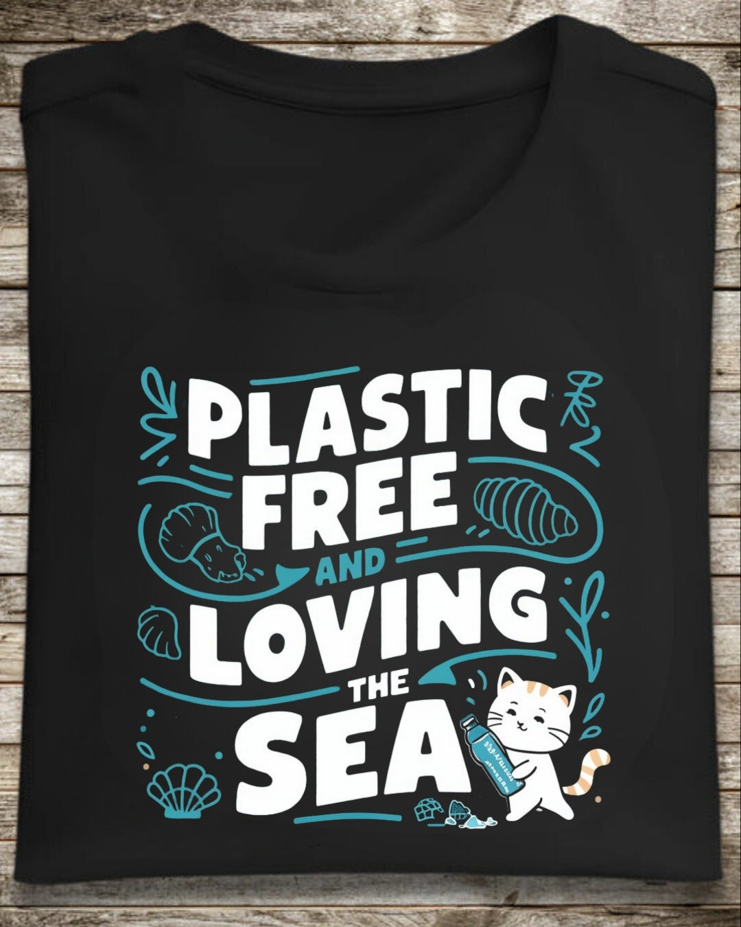 Plastic Free & Loving Sea Environmental Cotton T-Shirt