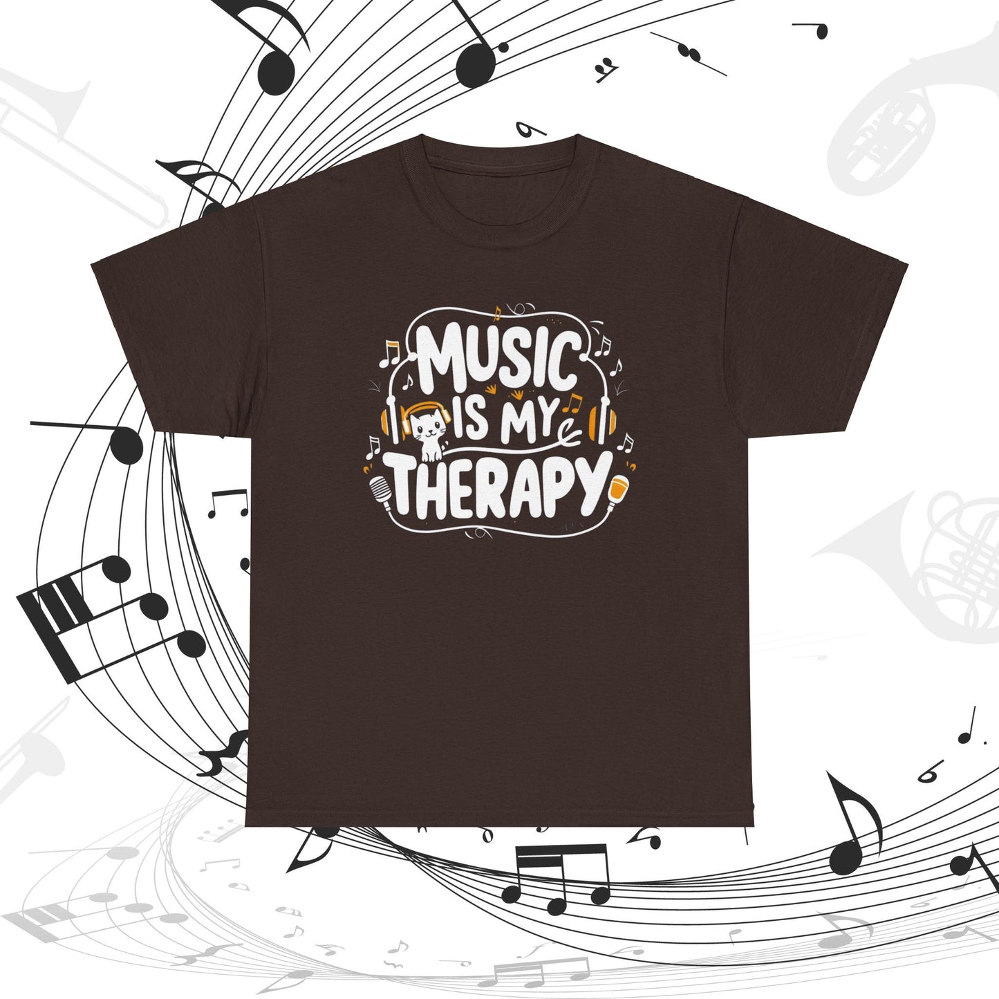 Music Is My Therapy Cotton T-Shirt