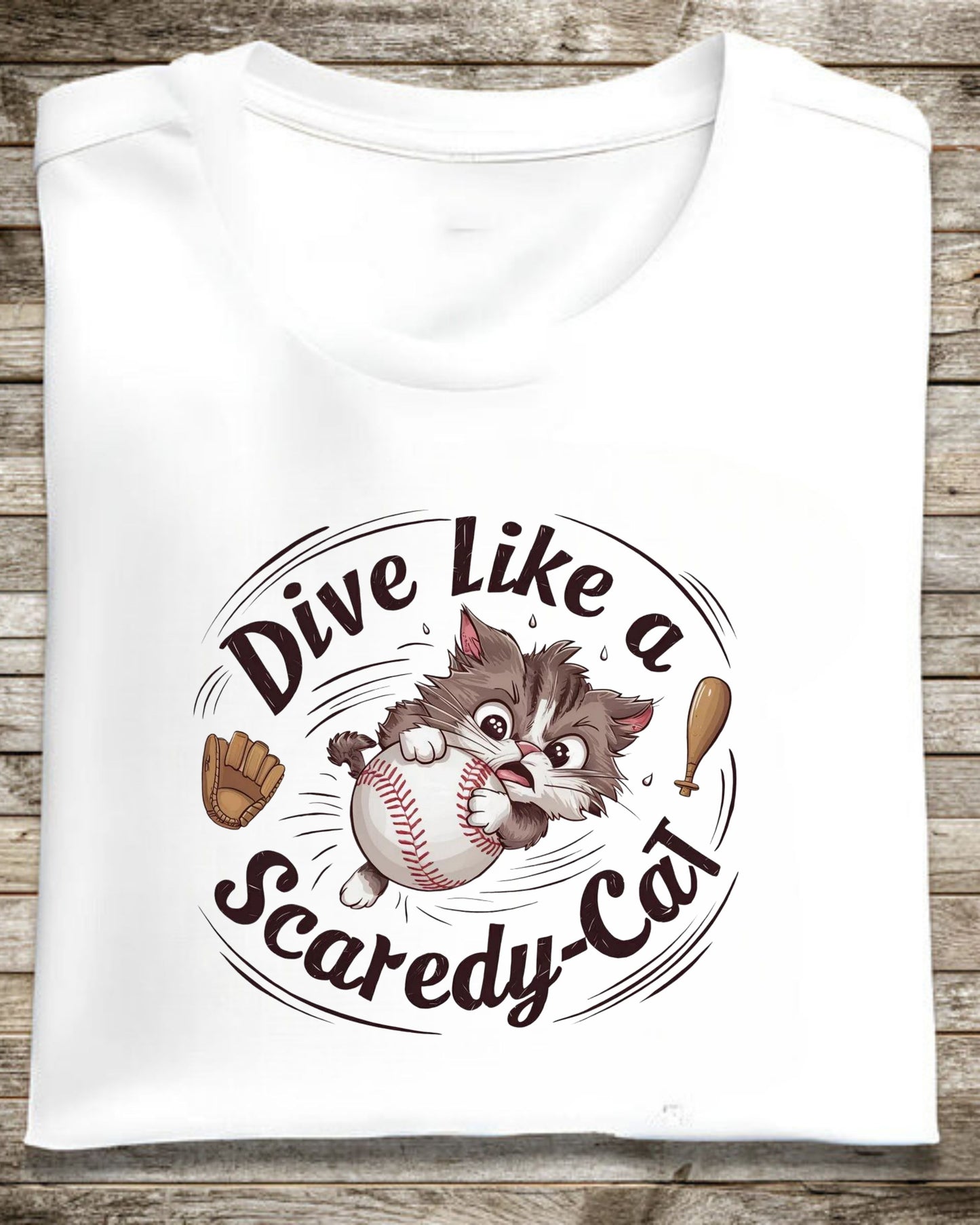 Dive Like Scaredy Cat Crewneck Cotton Tshirt