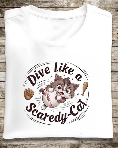 Dive Like Scaredy Cat Crewneck Cotton Tshirt