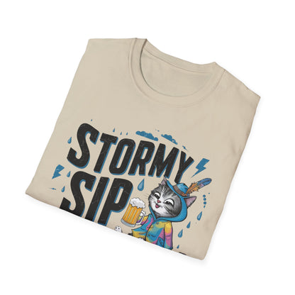 Stormy Sip Cotton Men Tshirt