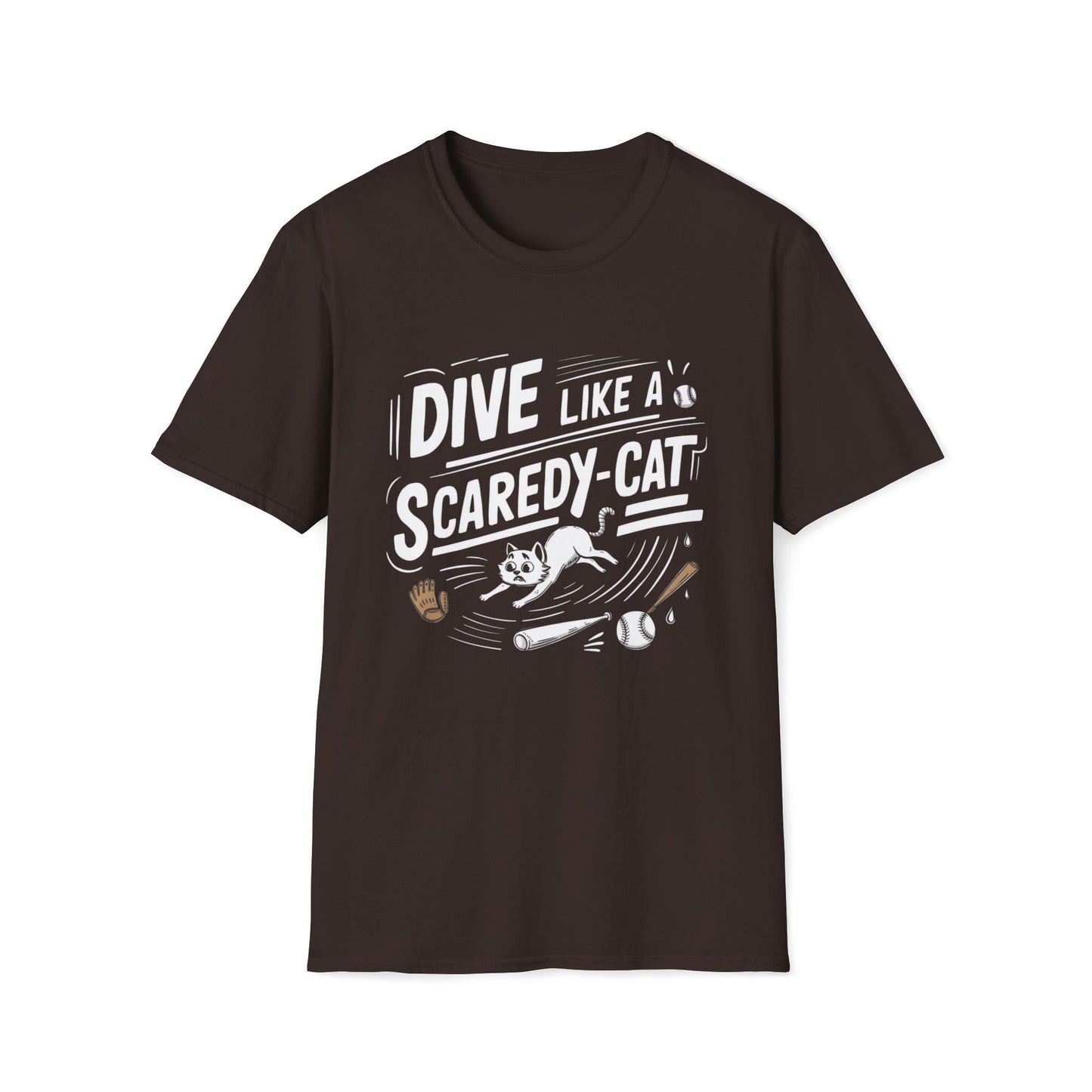 Dive Like Scaredy Cat Cotton Crew Neck Men Tshirt