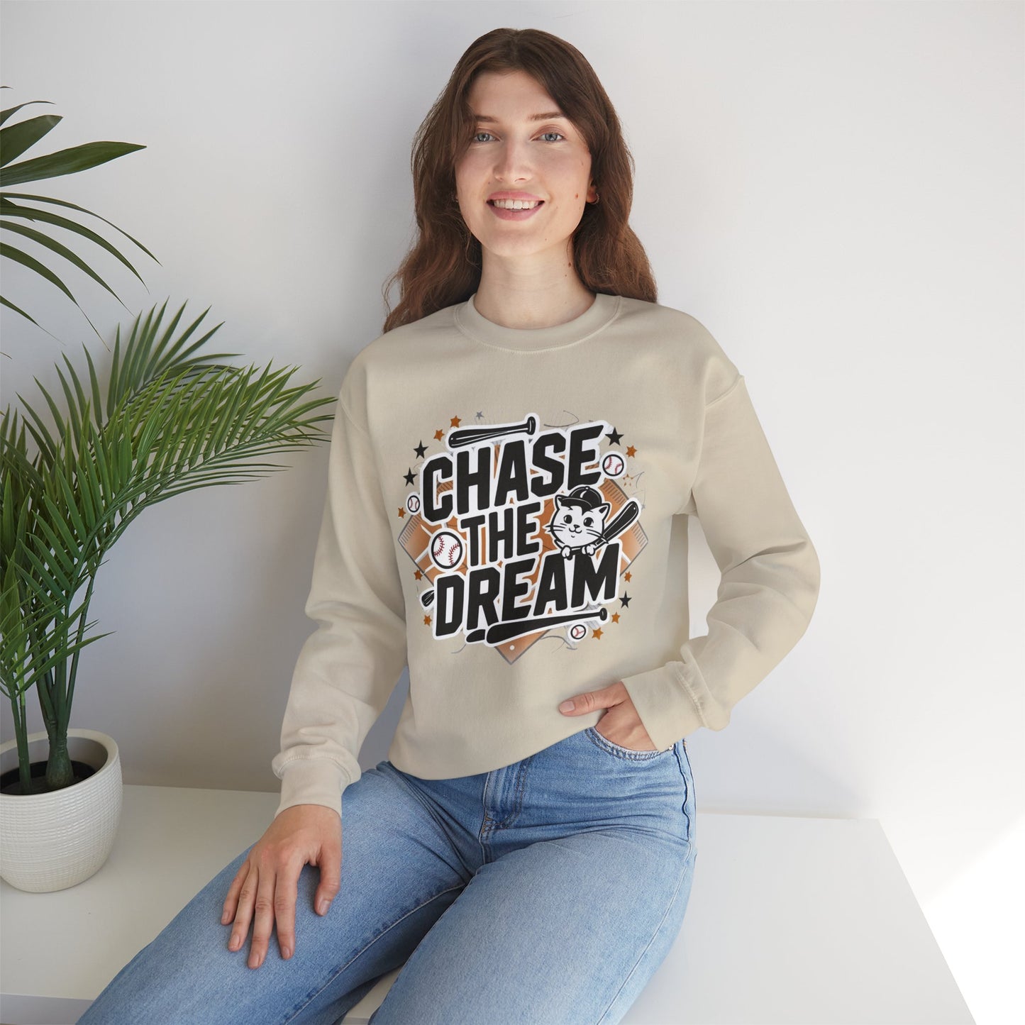 Chase The Dream Heavy Unisex Cotton Crewneck Sweatshirt