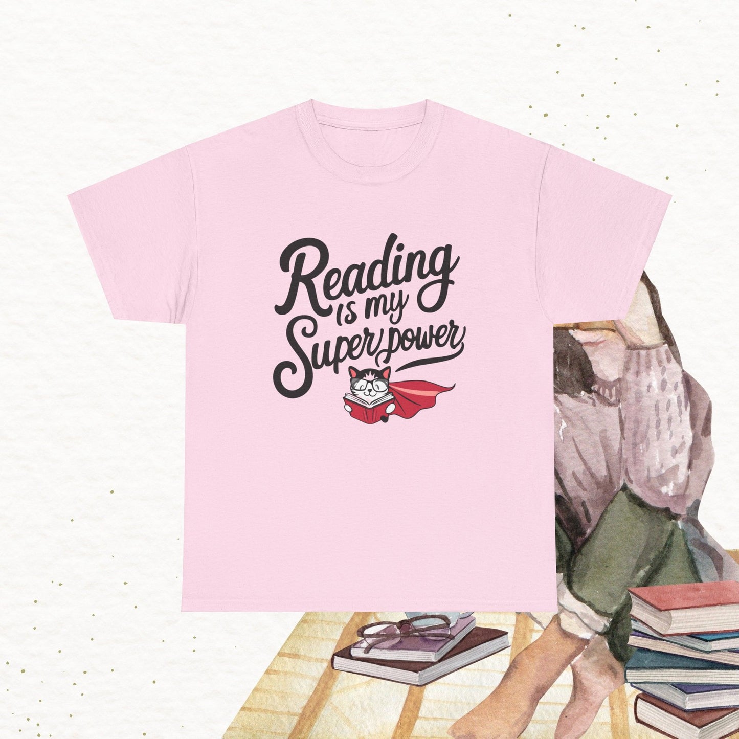 Book Lovers T-Shirt Reading Is My Superpower Cotton Tee