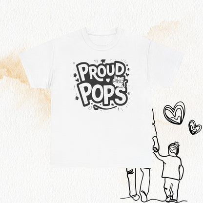 Dad Cat Proud Pops Cotton T-Shirts