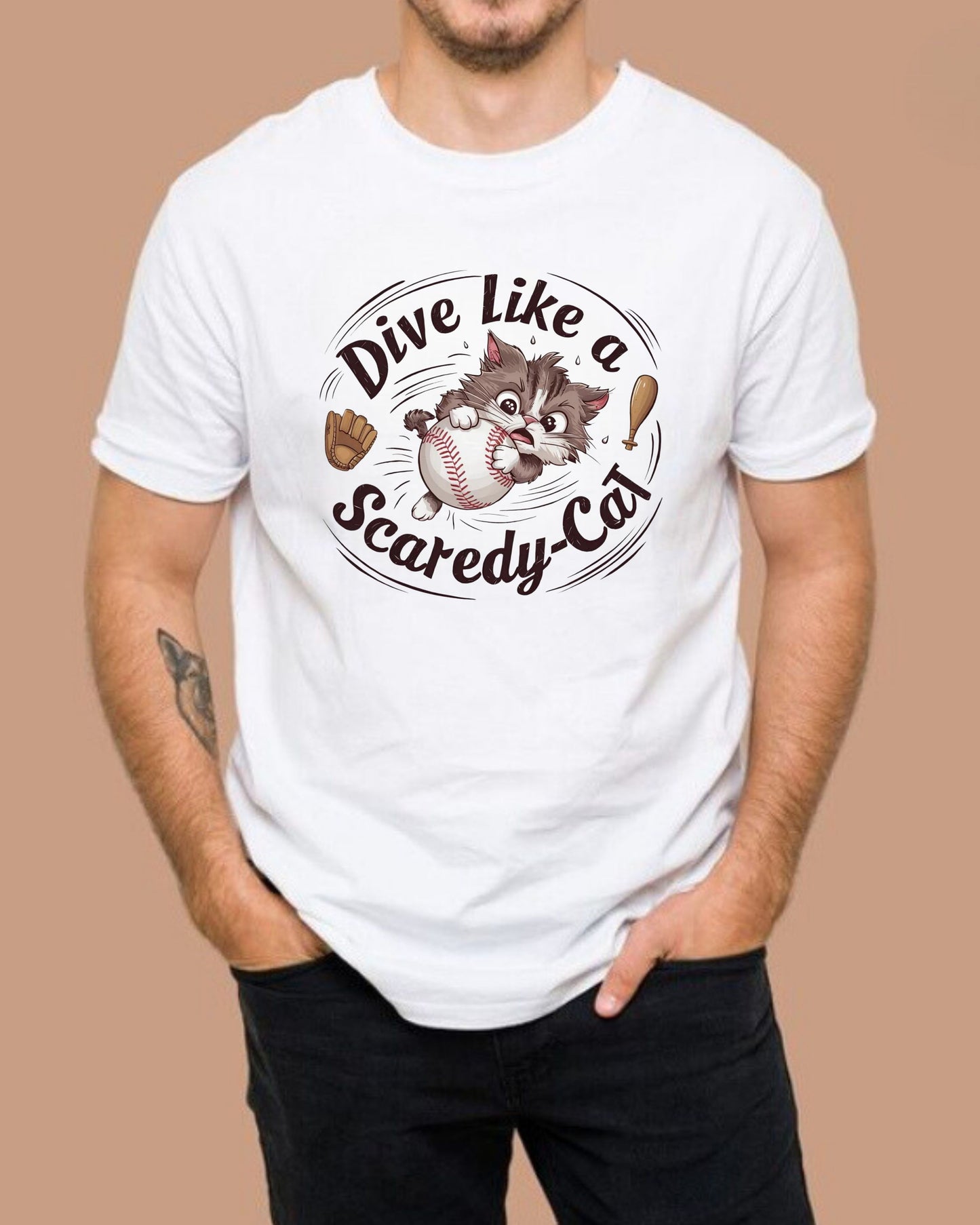 Dive Like Scaredy Cat Crewneck Cotton Tshirt