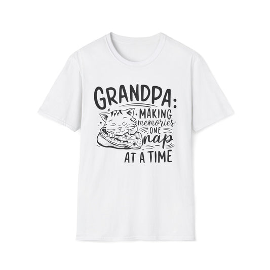 Men's T-Shirt Grandpa Making Memory Grandma Short Sleeves Casual Regular Fit Cottagecore Crew Neck Funny Cat Tee