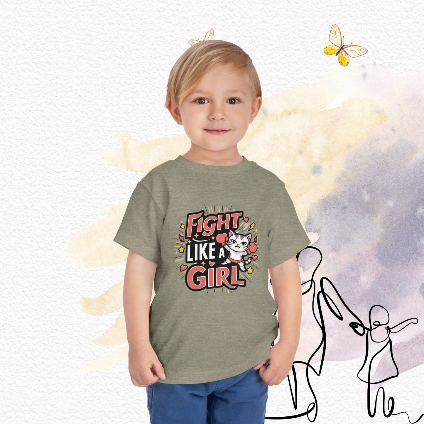 Fight Like Girl Toddler Cotton T-Shirts