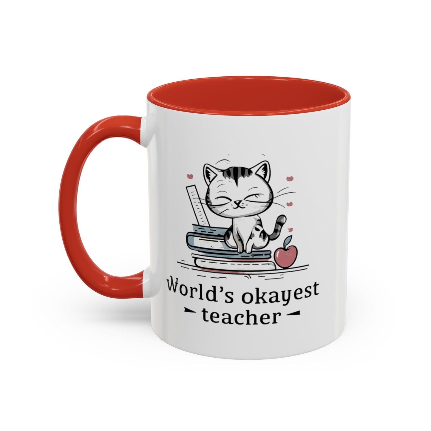 Billien Pawsome Teacher Printify 11 oz 11oz accent mug Coffee Mugs Holiday Picks Home & Living Kitchen Mugs Spring Essentials two tone White base