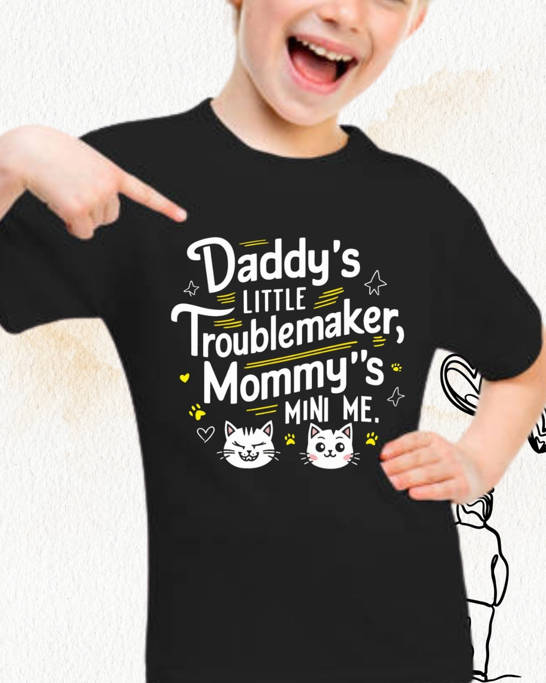 Daddy Little Troublemaker Toddler Cotton T-Shirts