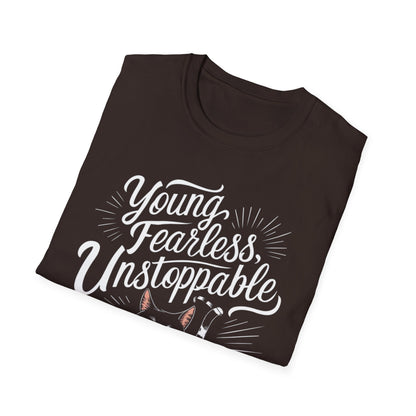 Young Fearless Unstoppable Crew Neck Cotton Men Tshirt