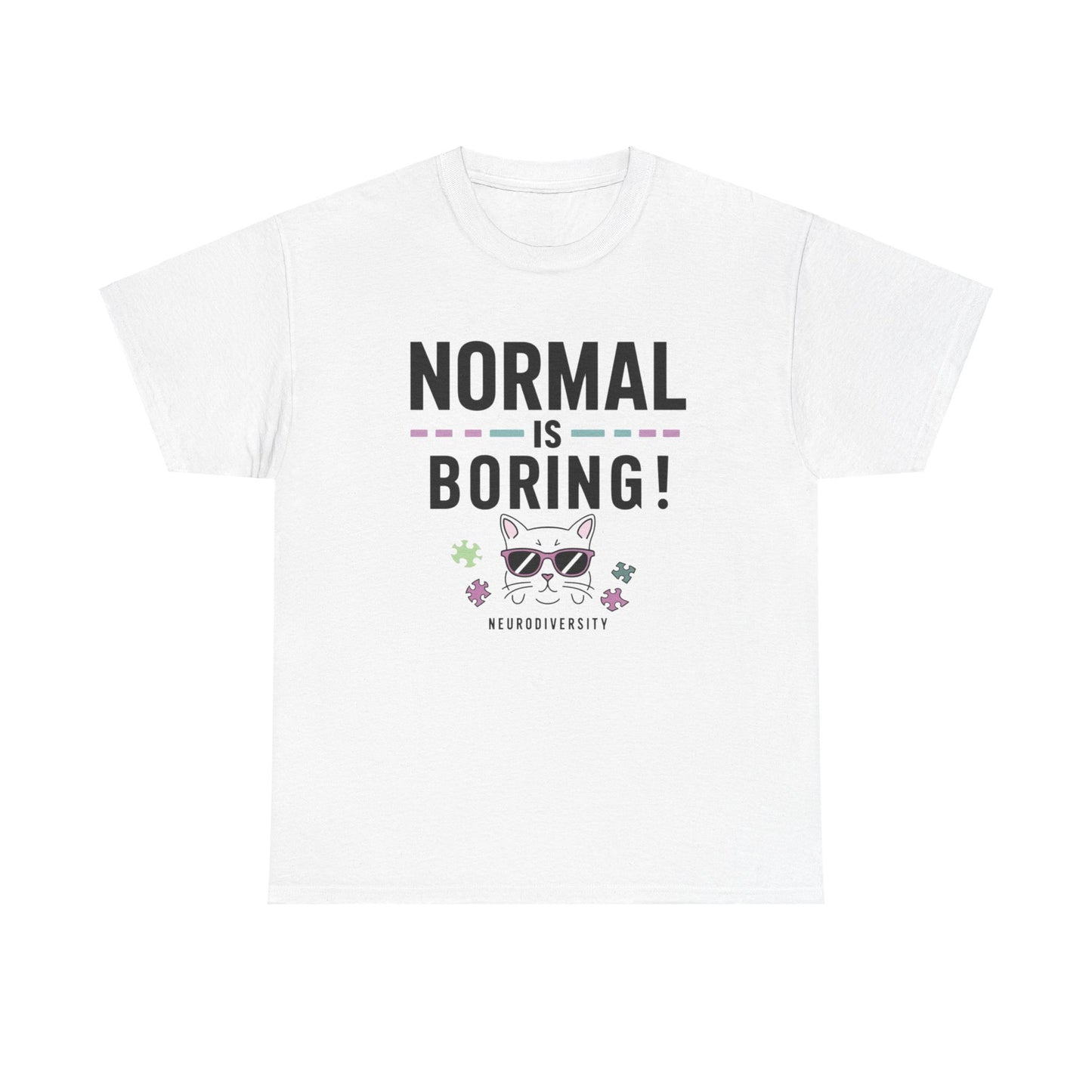 Normal Is Boring Moms Dad Parents Autistic Awareness Cotton T-Shirt