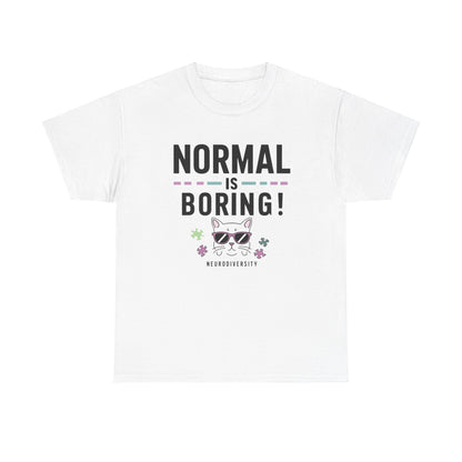 Normal Is Boring Moms Dad Parents Autistic Awareness Cotton T-Shirt