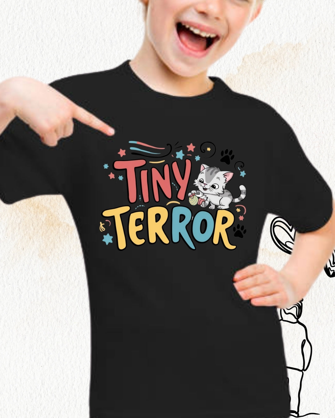 Tinny Terror Toddler Cotton Kids T-Shirts