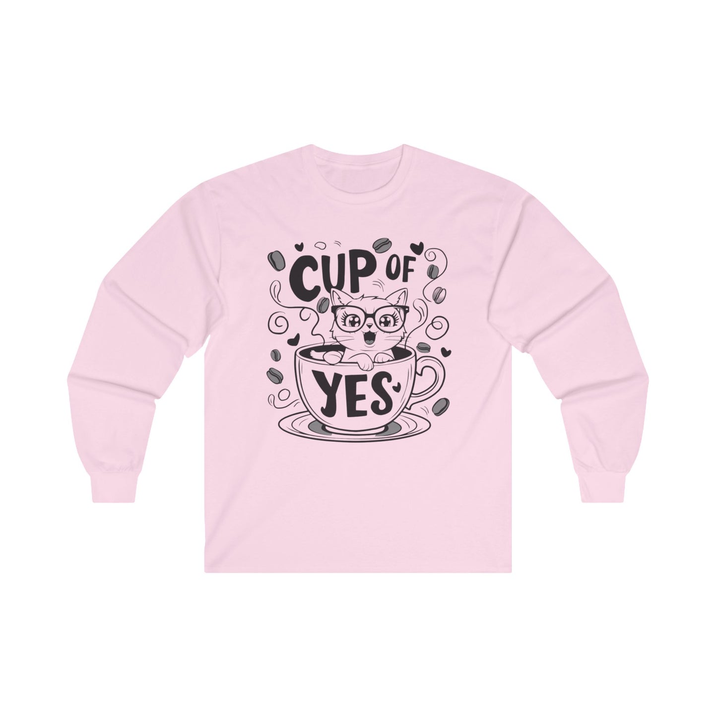 Cup Of Yes Cotton Long Sleeve Tshirt