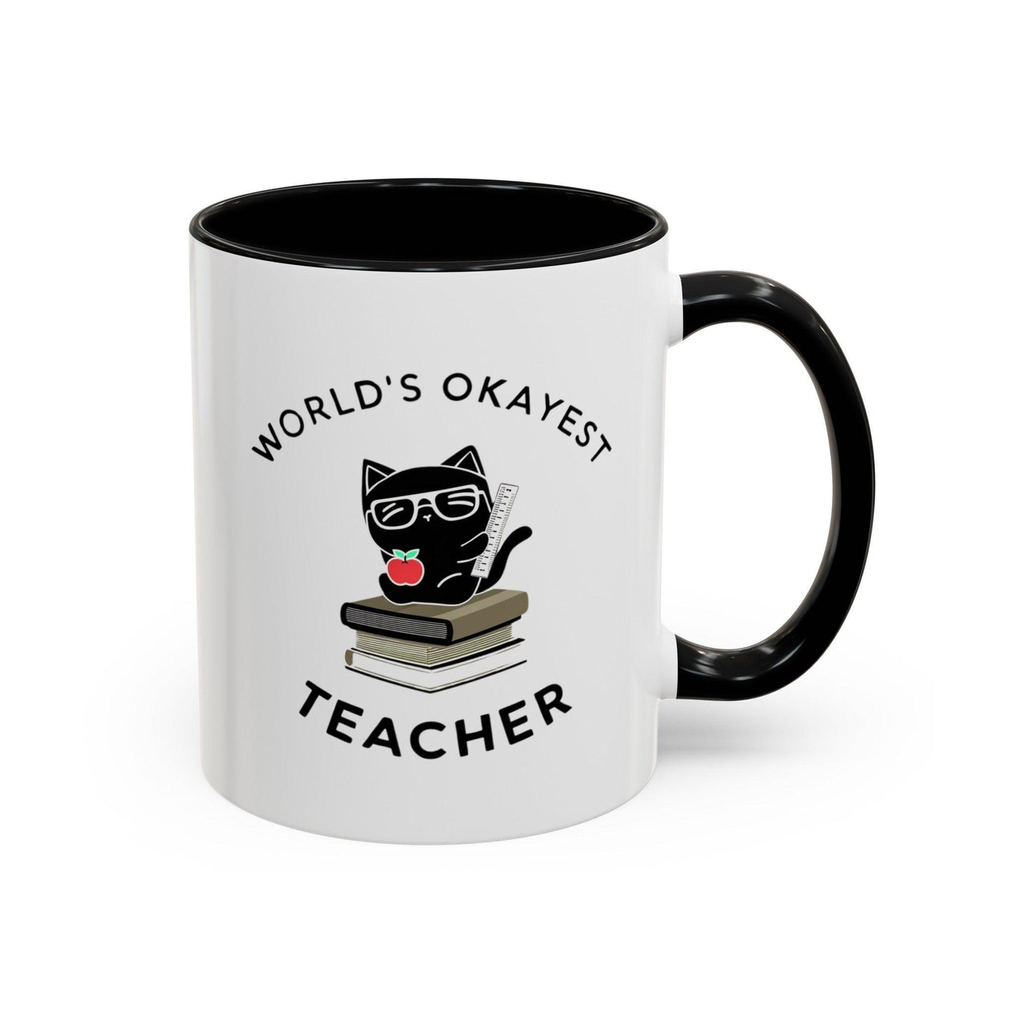 Billien Pawsome Teacher Printify 11 oz 11oz accent mug Coffee Mugs Holiday Picks Home & Living Kitchen Mugs Spring Essentials two tone White base