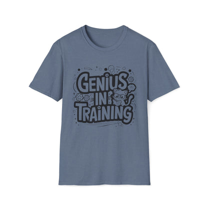 Men's Tee Genius In Training kitten Short Sleeves Casual Regular Fit Cotton Funny Cat T-Shirt