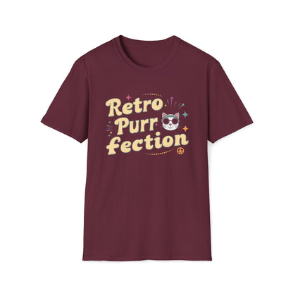 Retro Purr Fection Cotton Men Tshirt