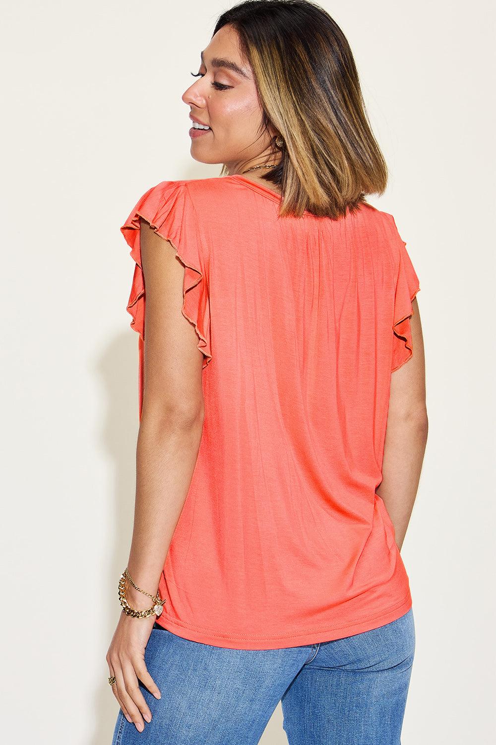 Bamboo Round Neck Exposed Seam Tops