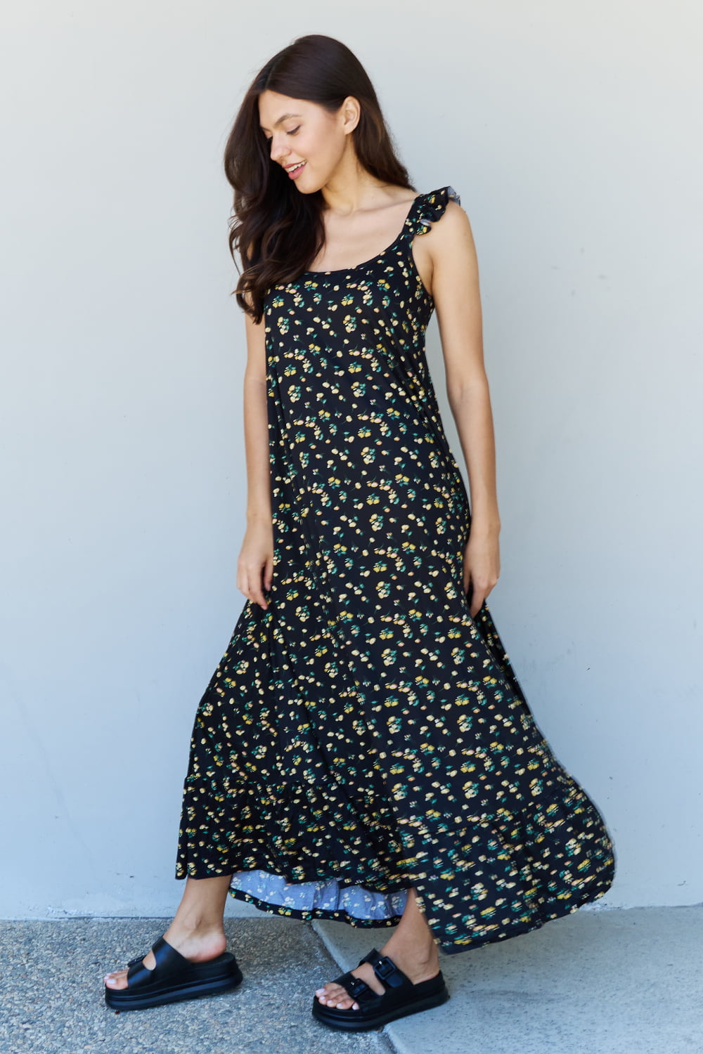 Garden Ruffle Floral Maxi Dress