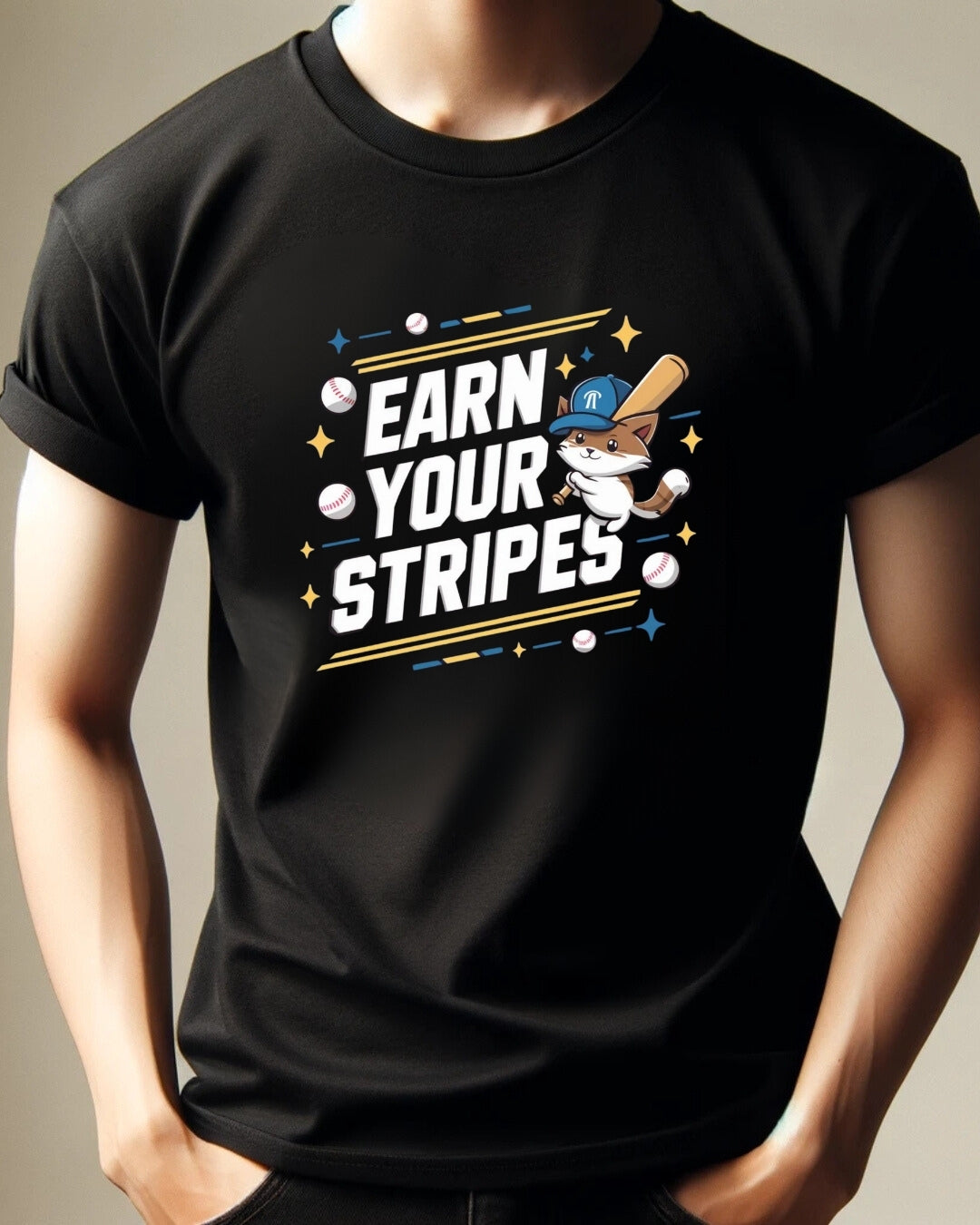 Earn Your Stripe Baseball Crew Neck Tee