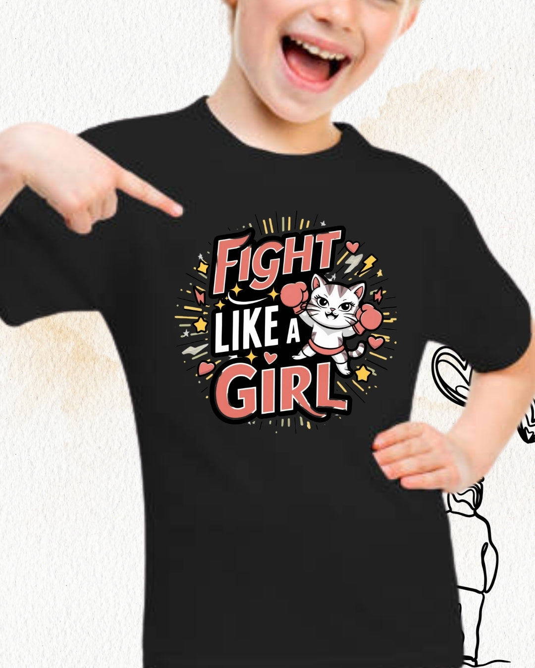 Fight Like Girl Toddler Cotton T-Shirts