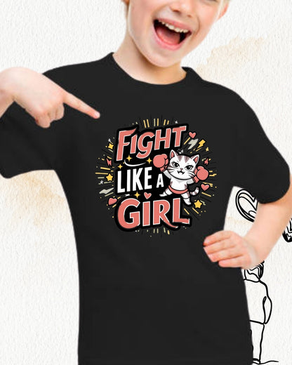 Fight Like Girl Toddler Cotton T-Shirts