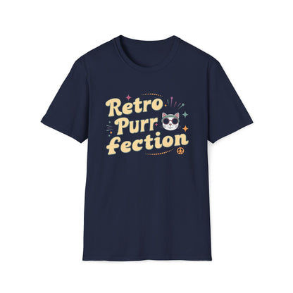 Retro Purr Fection Cotton Men Tshirt