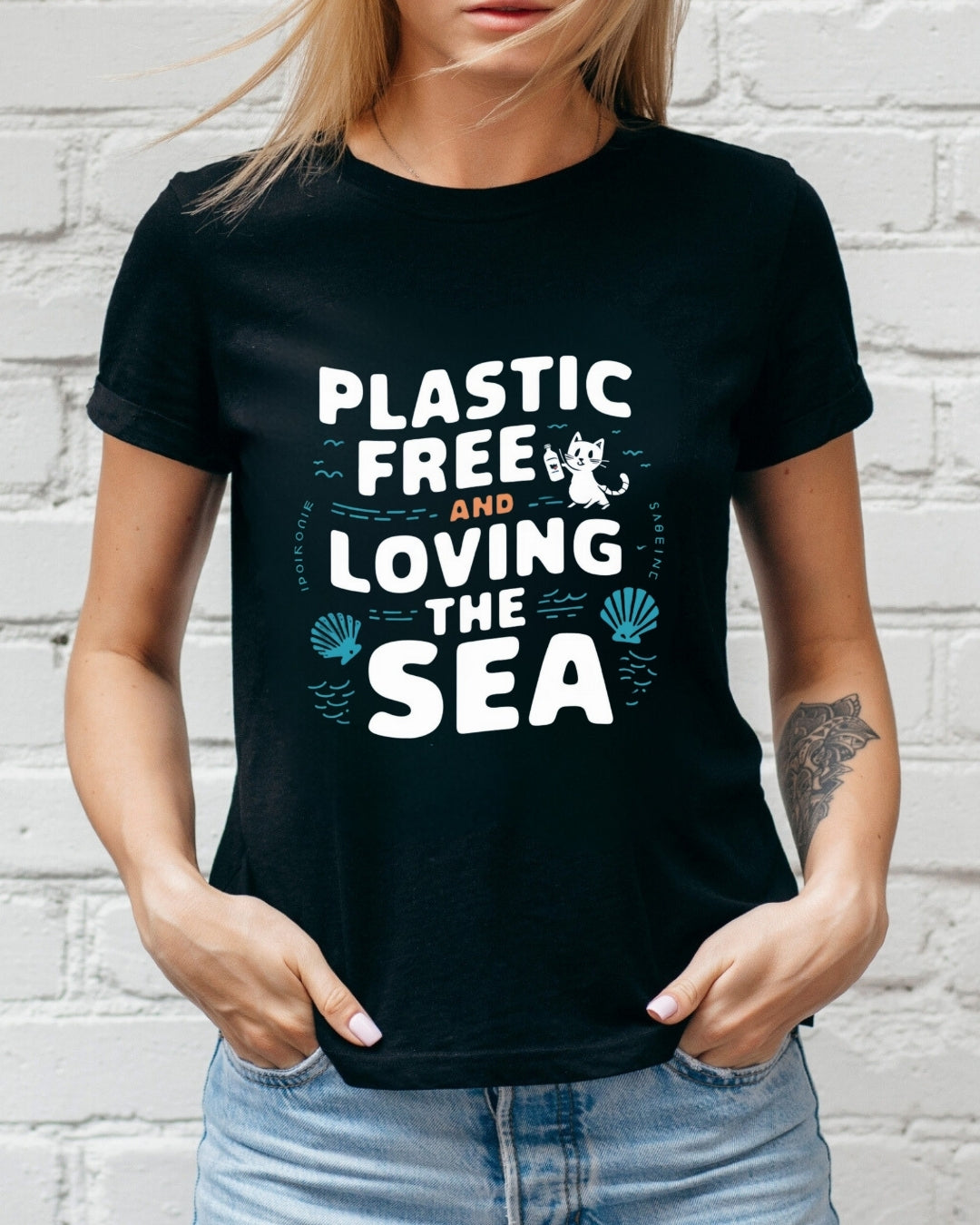 Plastic Free Loving Sea Cotton T-Shirt