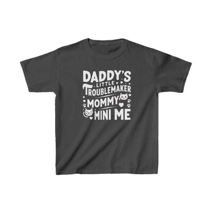 Daddy Little Troublemaker Kids Heavy Cotton Kids T-Shirt