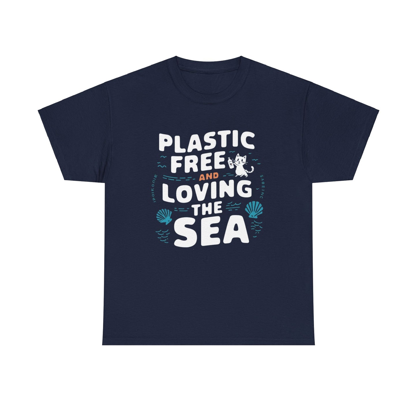 Plastic Free & Loving Sea Environmental Unisex Cotton Tee