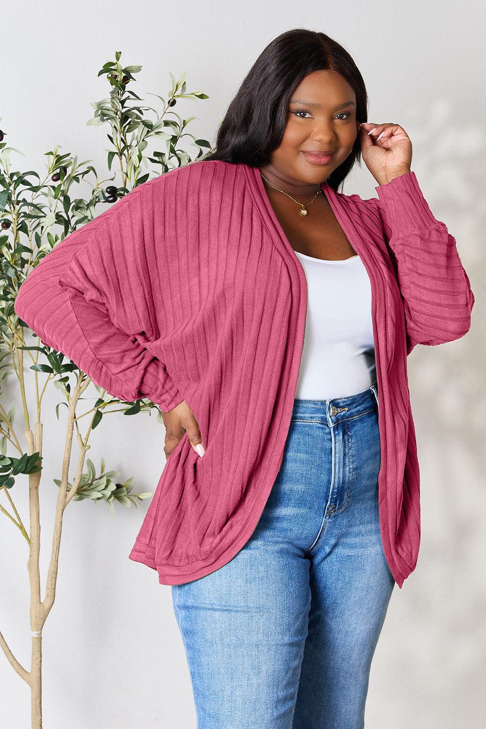 Long Sleeve Ribbed Cocoon Cardigan