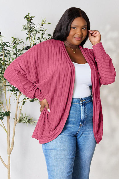 Long Sleeve Ribbed Cocoon Cardigan