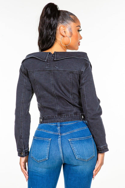 Off Shoulder Denim Jacket