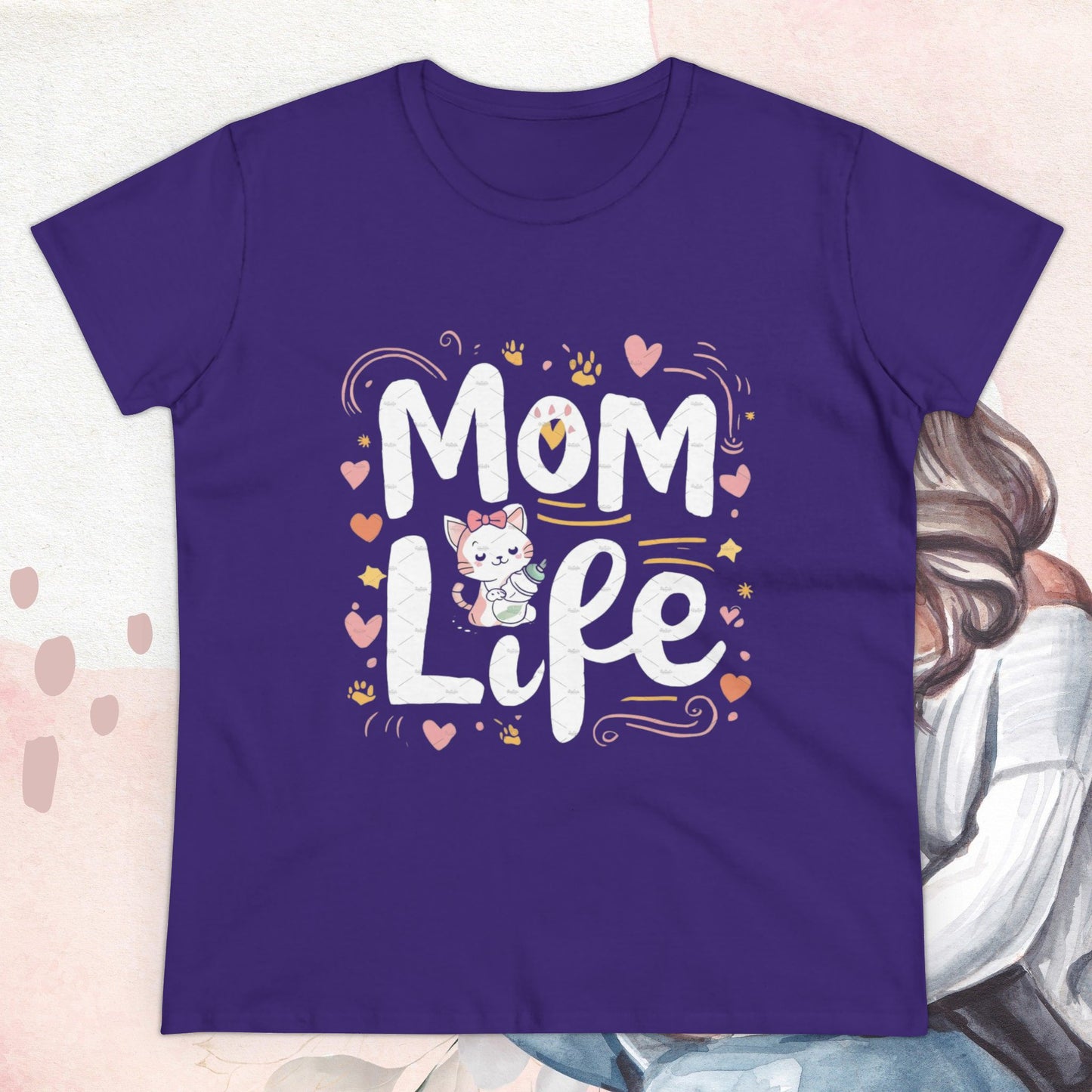 Mom Life Women Cotton Tshirt