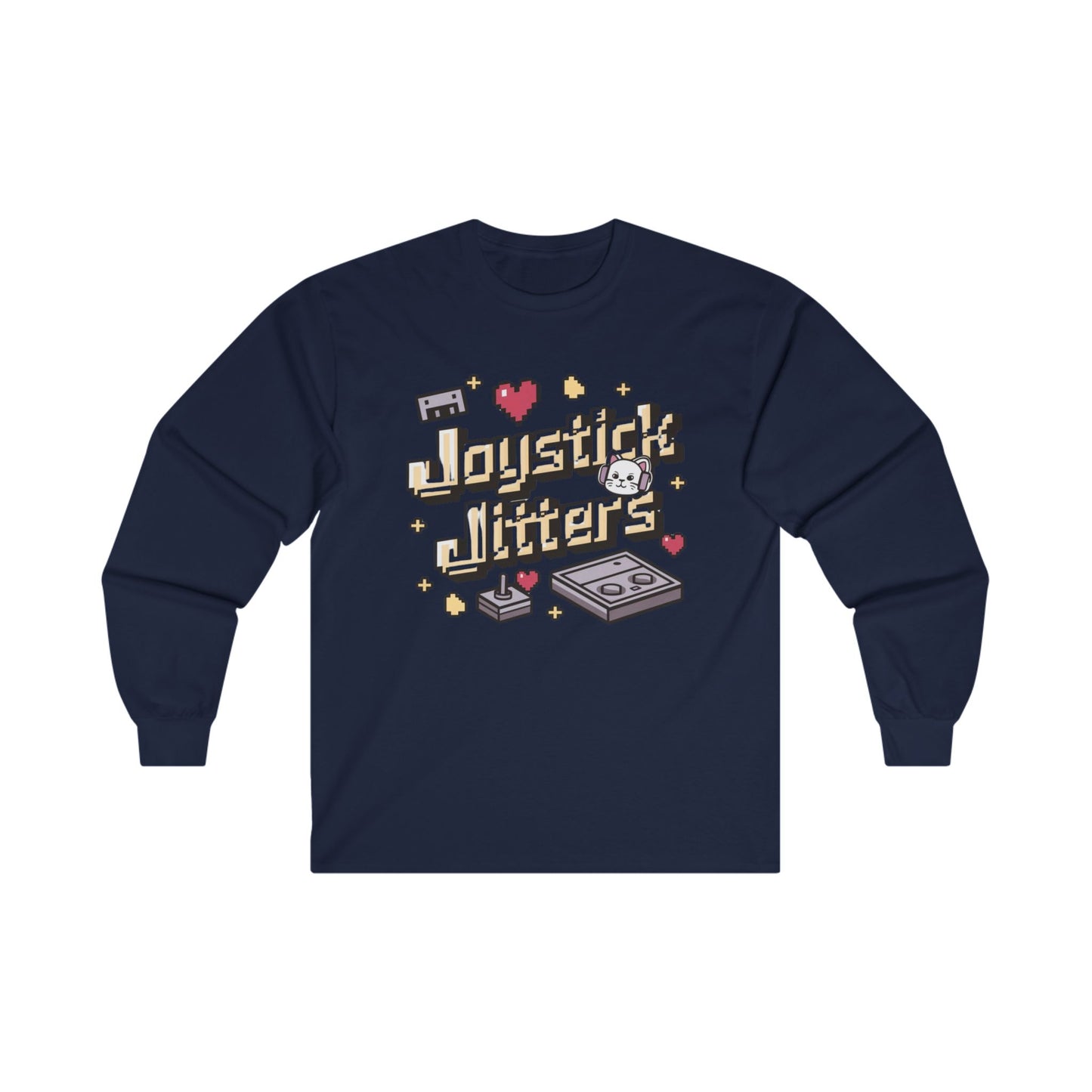 Joystick Jitters Vintage Retro Video Games Cotton Long Sleeve Tshirt