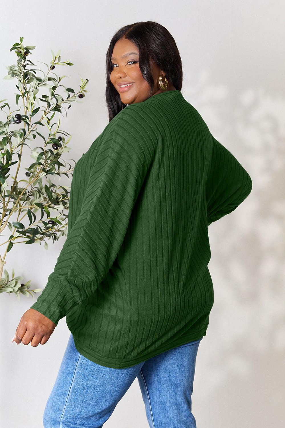 Long Sleeve Ribbed Cocoon Cardigan