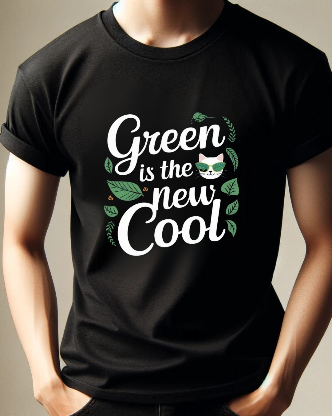 Green Is The New Cool Cotton Tshirts