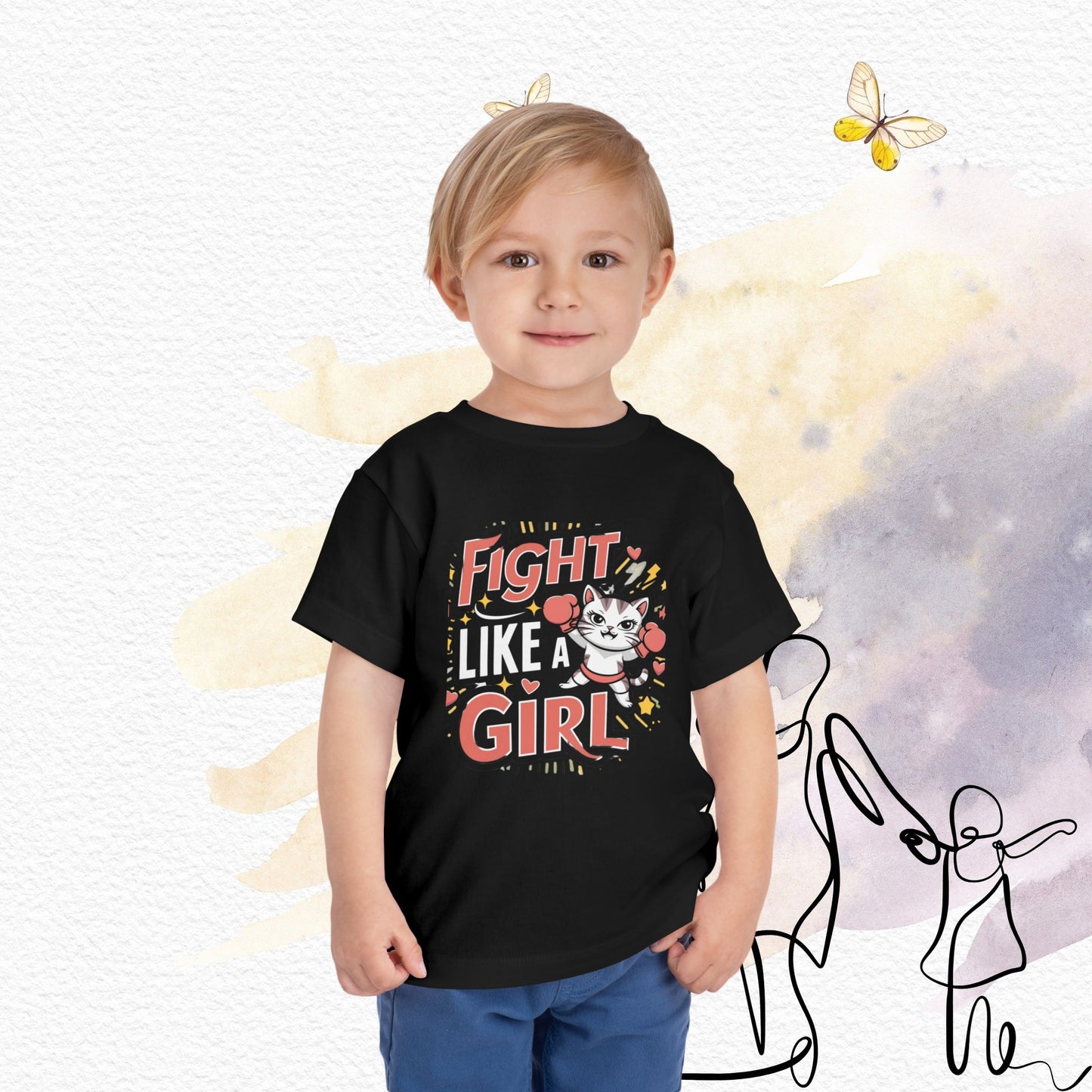 Fight Like Girl Toddler Cotton T-Shirts