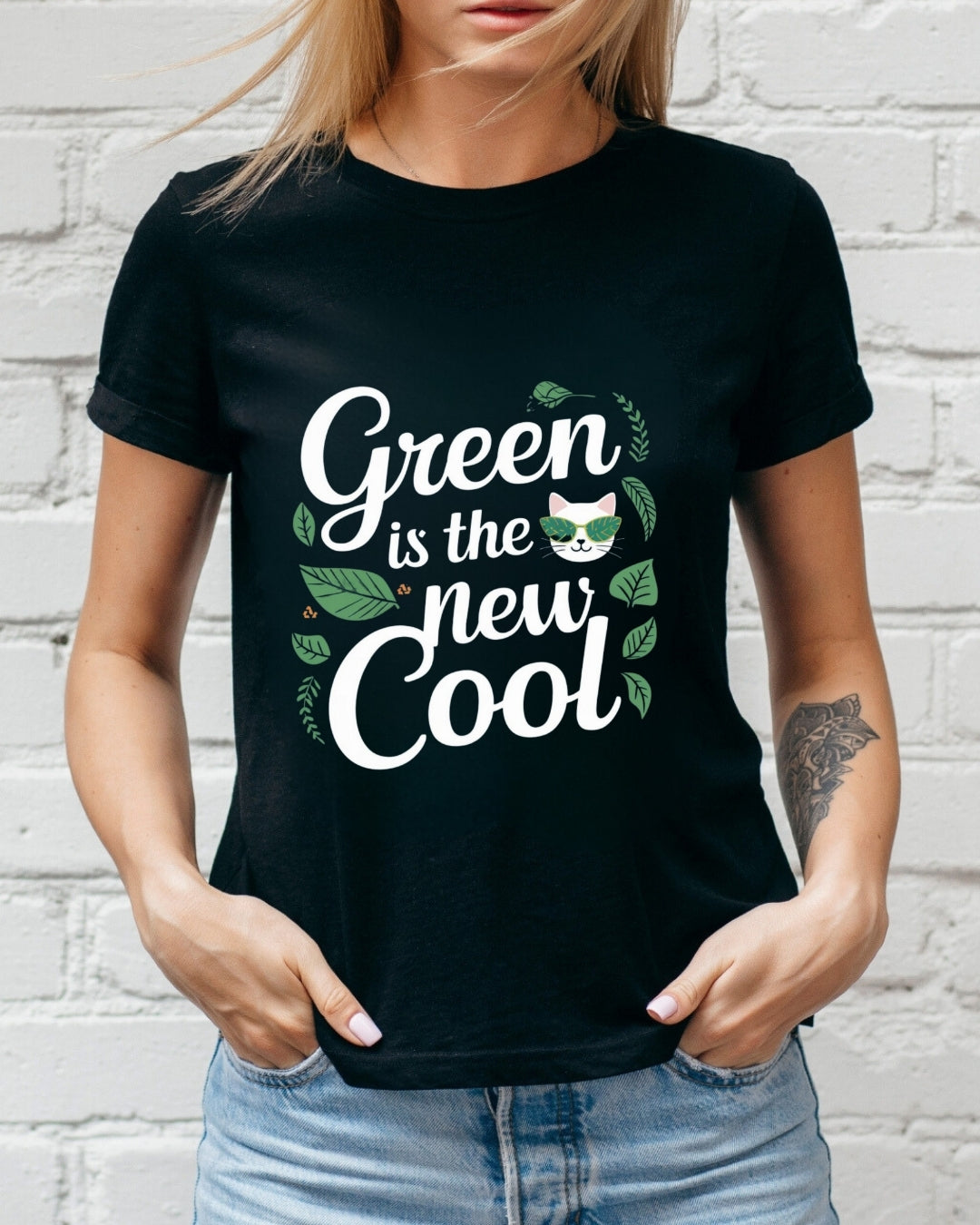 Green Is The New Cool Cotton Tshirts